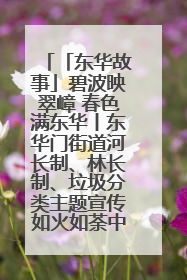「东华故事」碧波映翠嶂 春色满东华丨东华门街道河长制、林长制、垃圾分类主题宣传如火如荼中