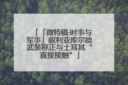「微特稿·时事与军事」叙利亚库尔德武装称正与土耳其“直接接触”