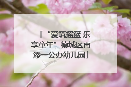 “爱筑摇篮 乐享童年”德城区再添一公办幼儿园