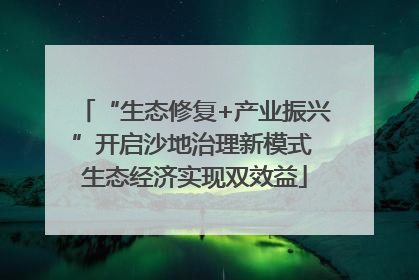 “生态修复+产业振兴”开启沙地治理新模式 生态经济实现双效益