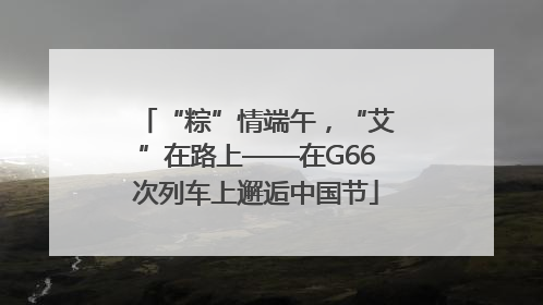 “粽”情端午，“艾”在路上——在G66次列车上邂逅中国节