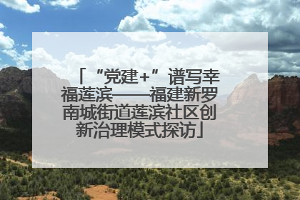 “党建+”谱写幸福莲滨——福建新罗南城街道莲滨社区创新治理模式探访