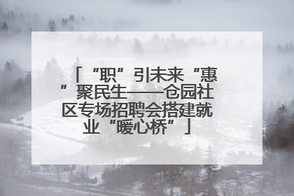 “职”引未来“惠”聚民生——仓园社区专场招聘会搭建就业“暖心桥”
