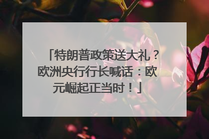 特朗普政策送大礼？欧洲央行行长喊话：欧元崛起正当时！