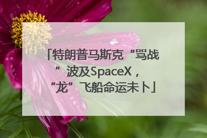 特朗普马斯克“骂战”波及SpaceX，“龙”飞船命运未卜