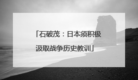石破茂：日本须积极汲取战争历史教训