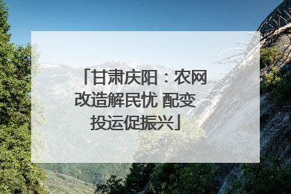 甘肃庆阳：农网改造解民忧 配变投运促振兴