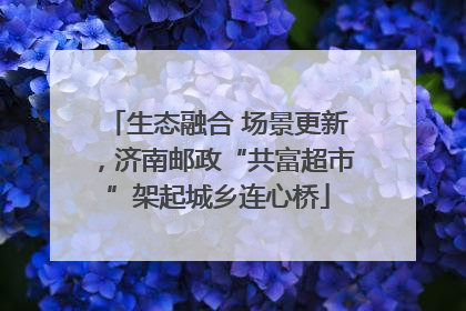 生态融合 场景更新，济南邮政“共富超市”架起城乡连心桥