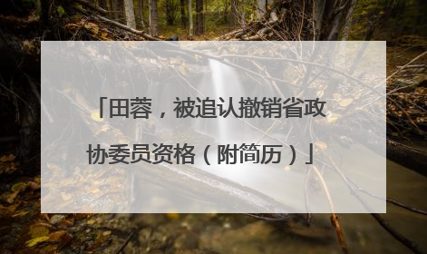 田蓉，被追认撤销省政协委员资格（附简历）