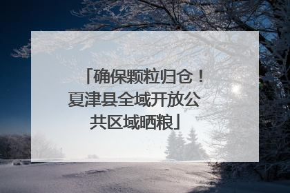 确保颗粒归仓！夏津县全域开放公共区域晒粮