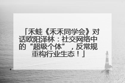 禾蛙《禾禾同学会》对话欧阳泽林：社交网络中的“超级个体”，反常规重构行业生态！