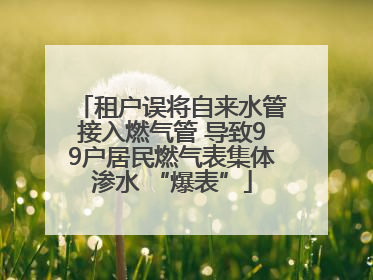 租户误将自来水管接入燃气管 导致99户居民燃气表集体渗水 “爆表”