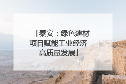 秦安：绿色建材项目赋能工业经济高质量发展