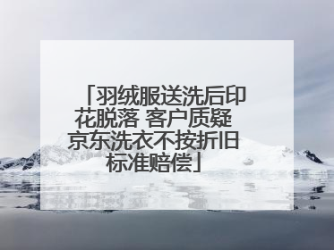 羽绒服送洗后印花脱落 客户质疑京东洗衣不按折旧标准赔偿