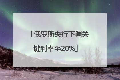 俄罗斯央行下调关键利率至20%