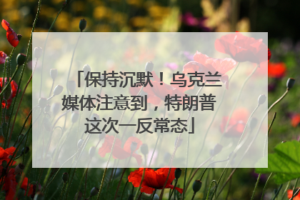 保持沉默！乌克兰媒体注意到，特朗普这次一反常态