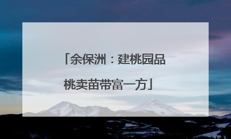 余保洲：建桃园品桃卖苗带富一方