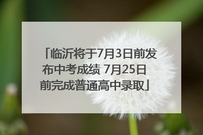 临沂将于7月3日前发布中考成绩 7月25日前完成普通高中录取