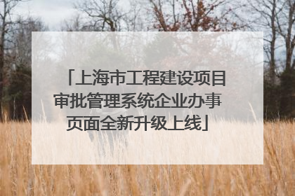 上海市工程建设项目审批管理系统企业办事页面全新升级上线