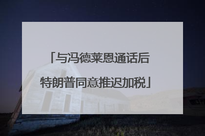 与冯德莱恩通话后 特朗普同意推迟加税