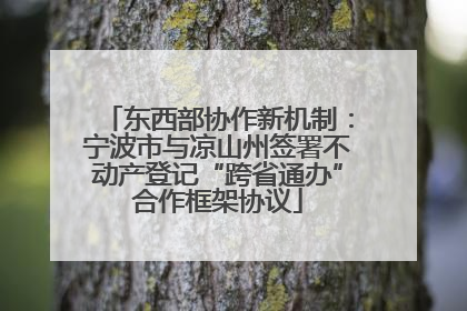 东西部协作新机制：宁波市与凉山州签署不动产登记“跨省通办”合作框架协议