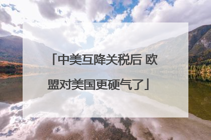 中美互降关税后 欧盟对美国更硬气了