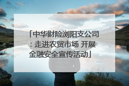 中华财险浏阳支公司：走进农贸市场 开展金融安全宣传活动