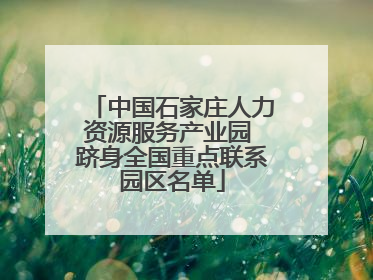 中国石家庄人力资源服务产业园 跻身全国重点联系园区名单