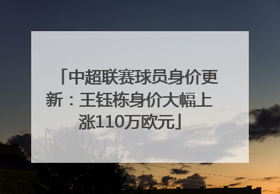 中超联赛球员身价更新：王钰栋身价大幅上涨110万欧元