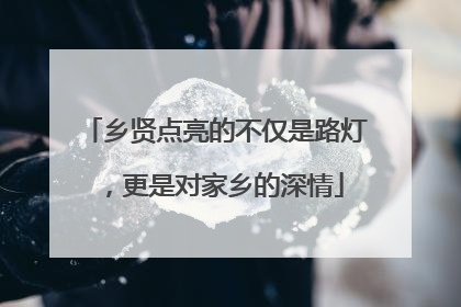 乡贤点亮的不仅是路灯，更是对家乡的深情