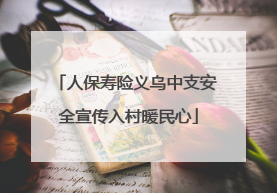 人保寿险义乌中支安全宣传入村暖民心