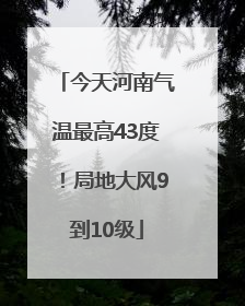 今天河南气温最高43度！局地大风9到10级