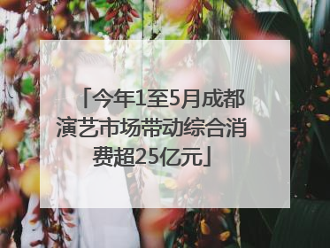 今年1至5月成都演艺市场带动综合消费超25亿元