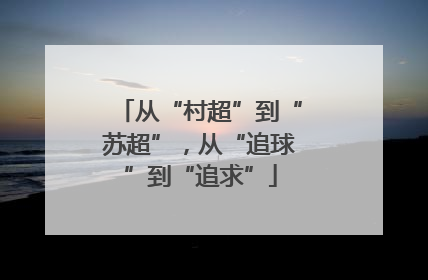从“村超”到“苏超”，从“追球”到“追求”