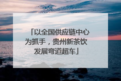 以全国供应链中心为抓手，贵州新茶饮发展弯道超车