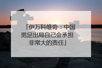 伊万科维奇：中国男足出局自己会承担非常大的责任