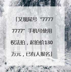 又现尾号“77777777”手机号使用权法拍，起拍价130万元，已有人报名