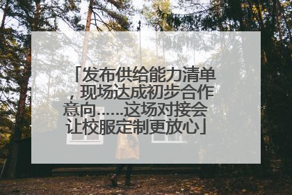发布供给能力清单，现场达成初步合作意向……这场对接会让校服定制更放心
