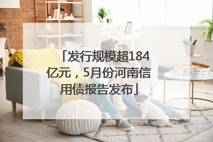 发行规模超184亿元，5月份河南信用债报告发布