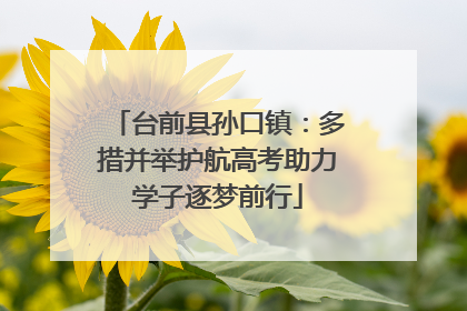 台前县孙口镇：多措并举护航高考助力学子逐梦前行