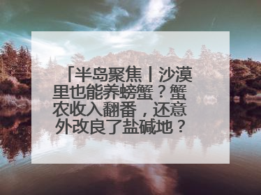 半岛聚焦丨沙漠里也能养螃蟹？蟹农收入翻番，还意外改良了盐碱地？咋做到的？