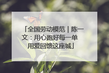 全国劳动模范｜陈一文：用心跑好每一单 用爱回馈这座城
