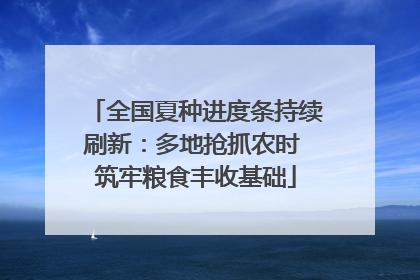 全国夏种进度条持续刷新：多地抢抓农时 筑牢粮食丰收基础