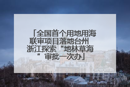 全国首个用地用海联审项目落地台州 浙江探索“地林草海”审批一次办