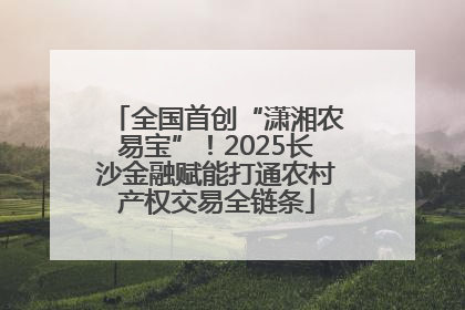 全国首创“潇湘农易宝”！2025长沙金融赋能打通农村产权交易全链条