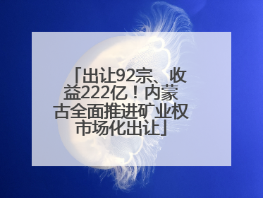 出让92宗、收益222亿！内蒙古全面推进矿业权市场化出让