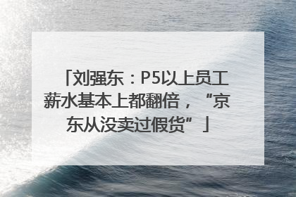 刘强东：P5以上员工薪水基本上都翻倍，“京东从没卖过假货”