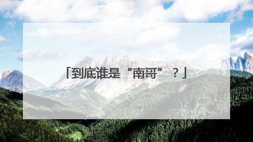 到底谁是“南哥”？