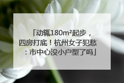 动辄180m²起步，四房打底！杭州女子犯愁：市中心没小户型了吗