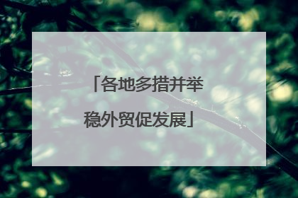 各地多措并举稳外贸促发展